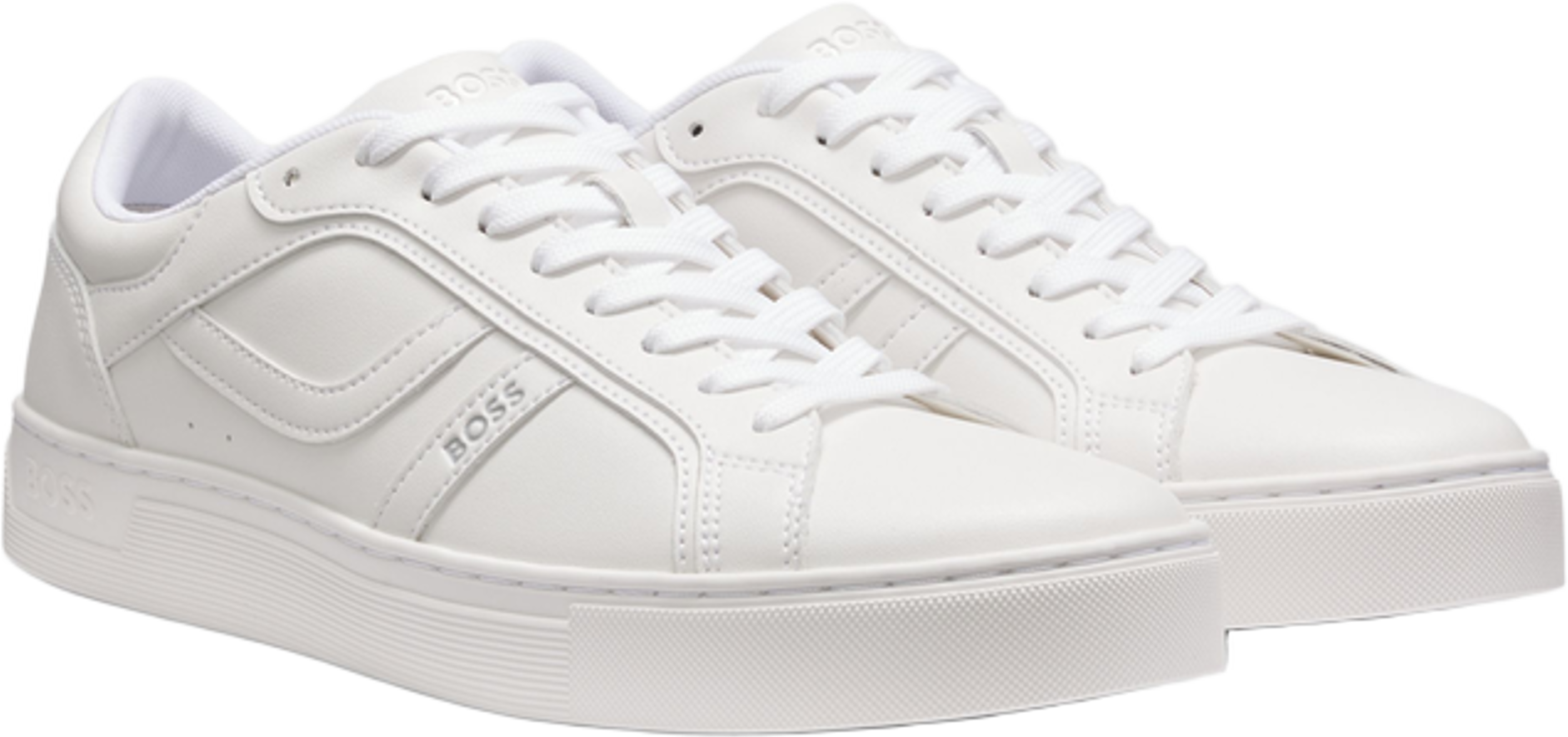 Hugo Boss Logo-Trimmed Trainers In Faux Nappa Leather