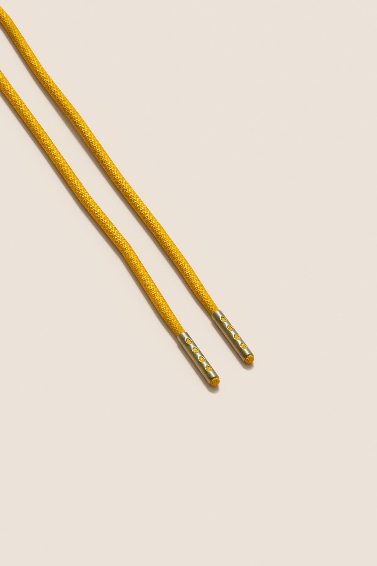 Senkels Yellow 2.5mm Round Waxed Shoelaces with Brass Aglets