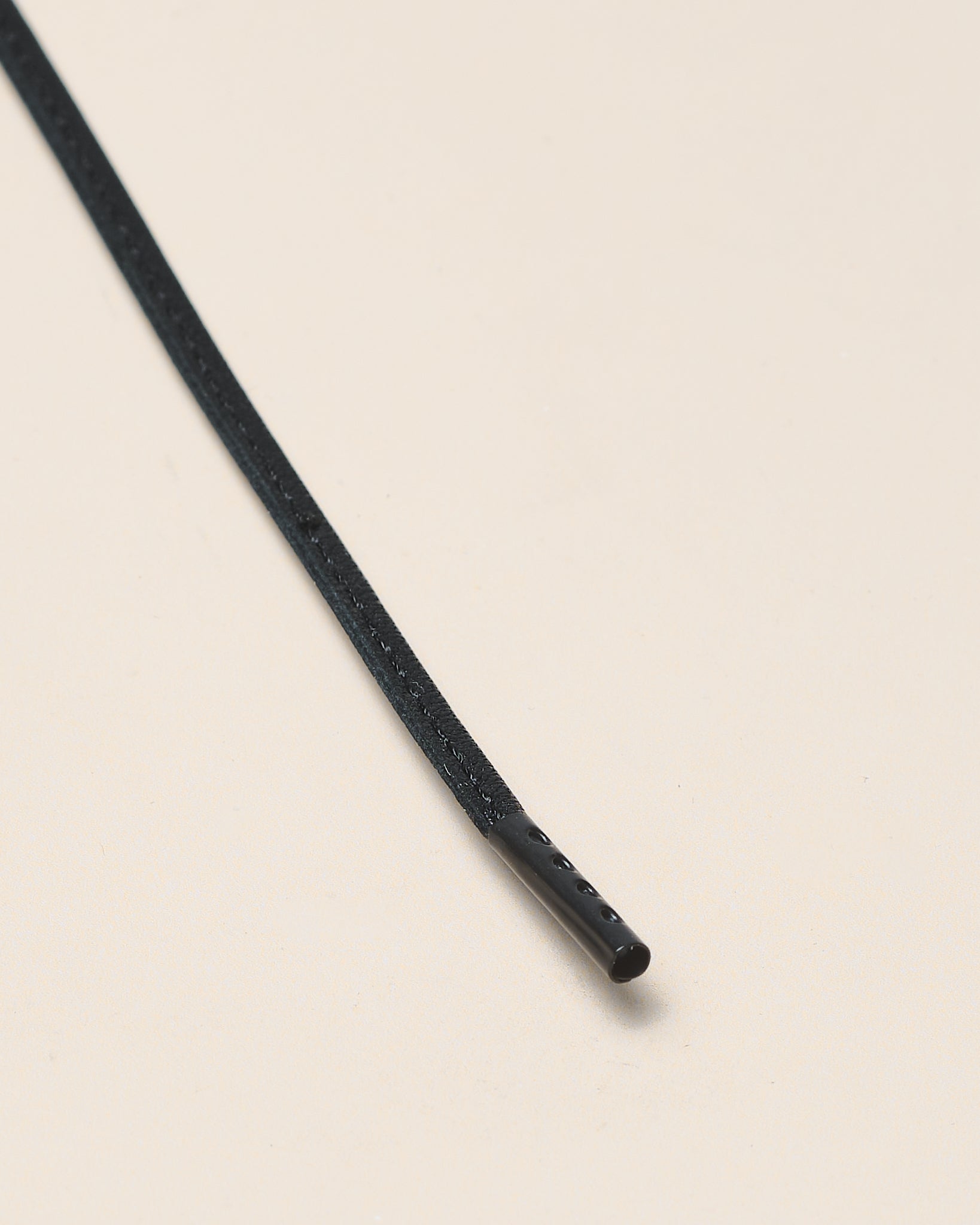 Black - 4mm Stitched Leather Shoelaces