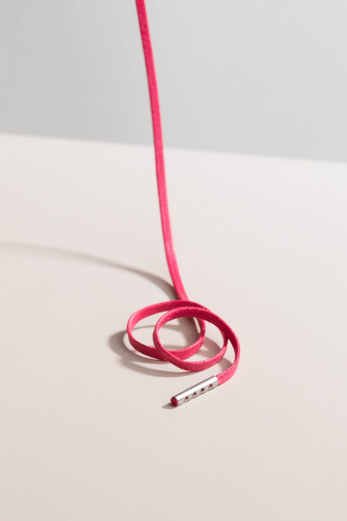 Rose Cerise - 3mm Lacets Cirés Plats