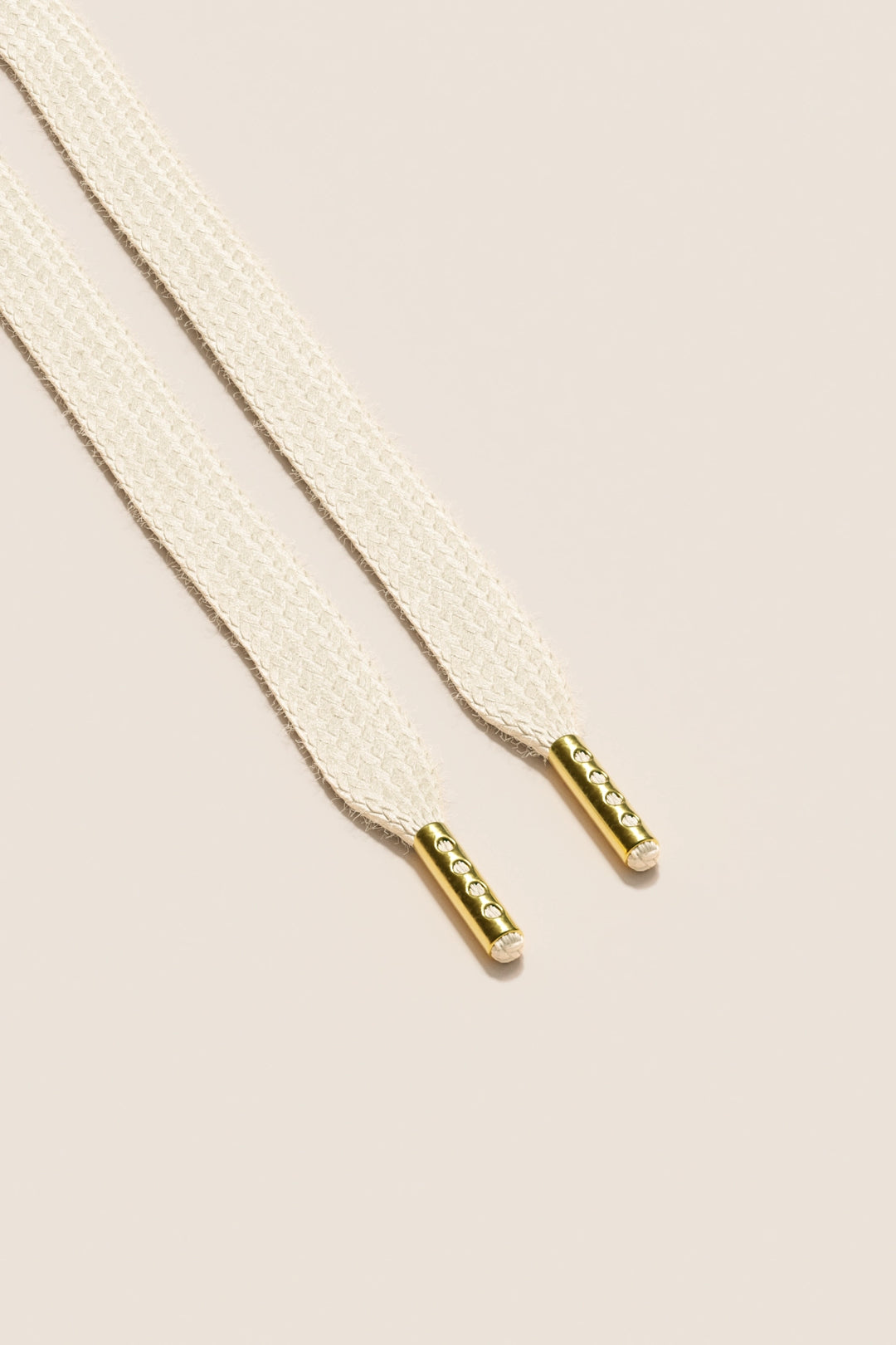 Senkels Cream Sneaker Shoelaces with Gold Aglets