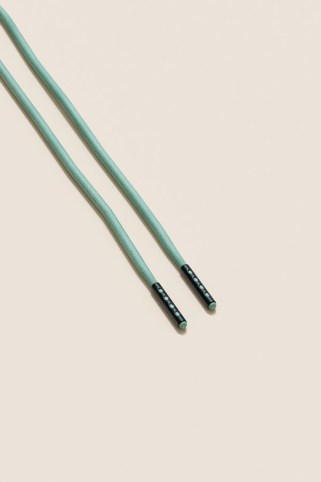Senkels Mint Green 2.5mm Round Waxed Shoelaces with Black Matte Aglets