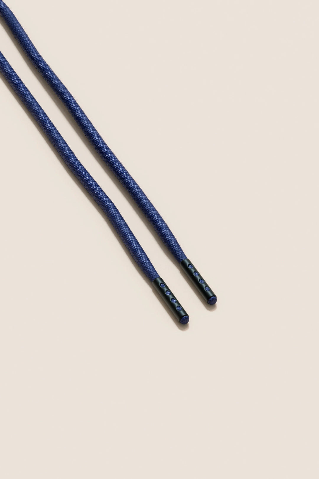 Senkels Navy 4mm Round Waxed Shoelaces with Black Matte Aglets