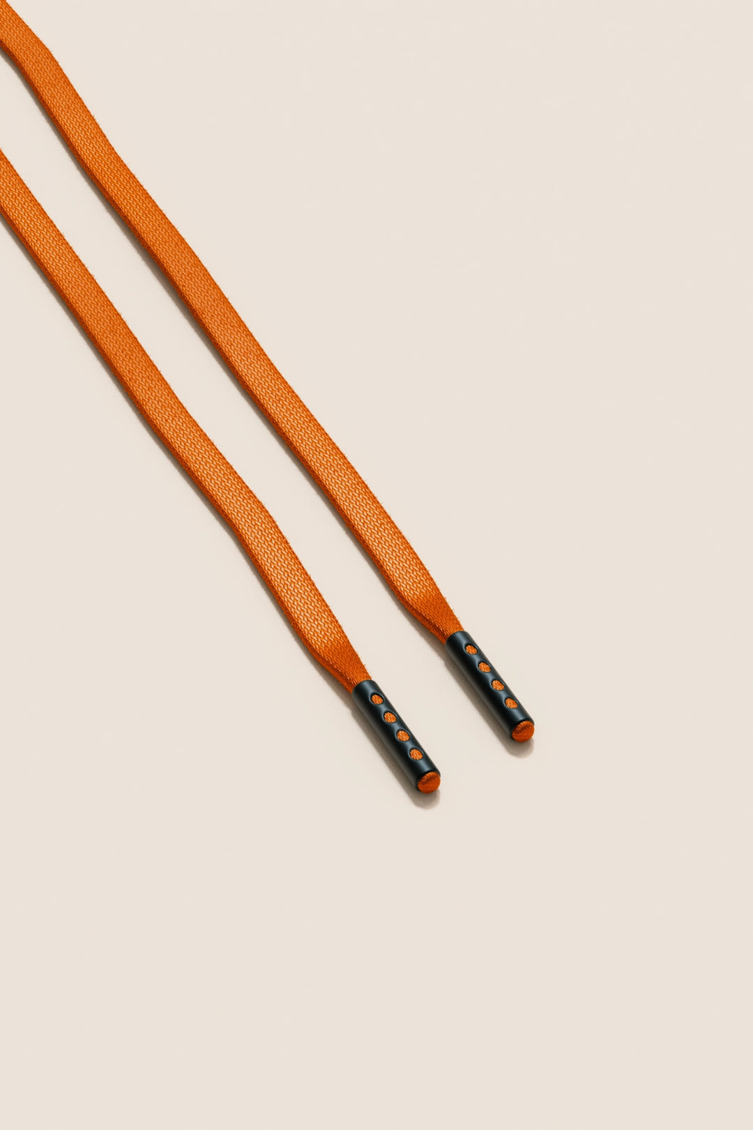 Senkels Orange 3mm Flat Waxed Shoelaces with Black Matte Aglets