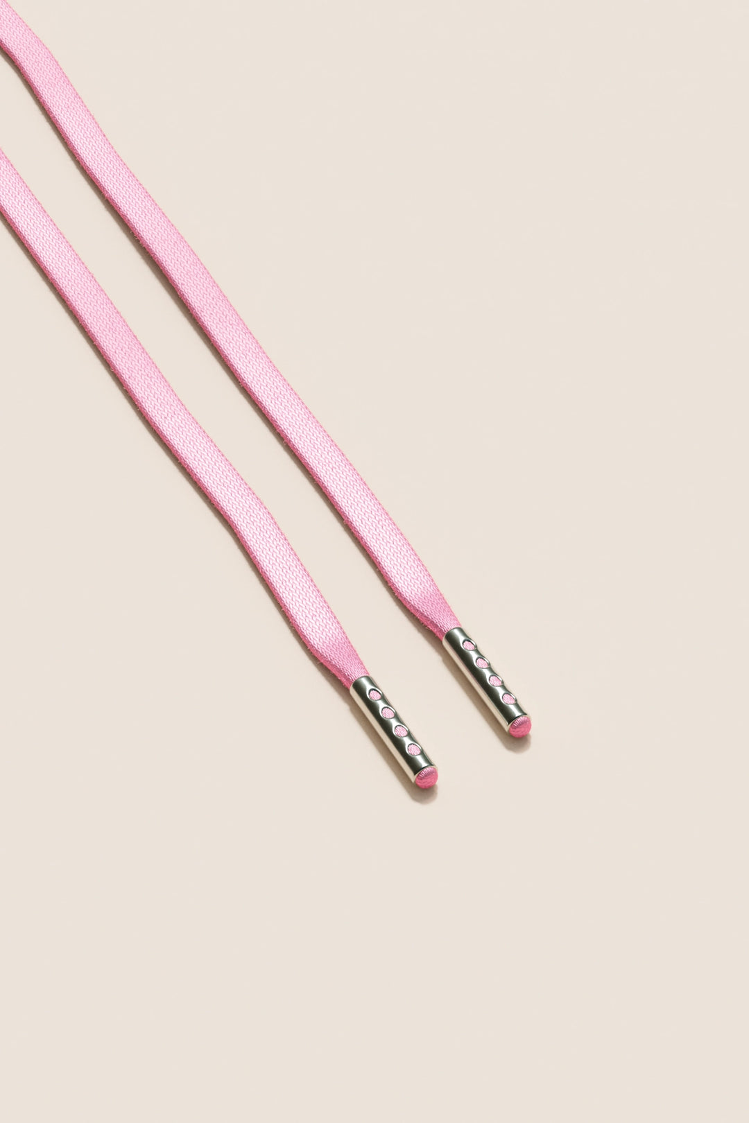 Senkels Pastel Pink 3mm Flat Waxed Shoelaces with Nickel Aglets