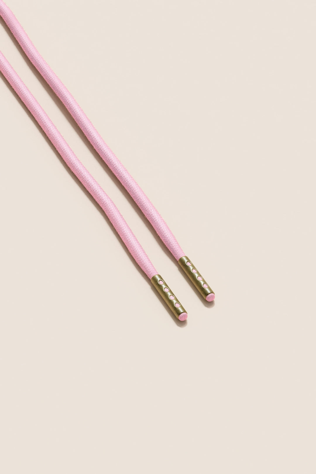 Senkels Pastel Pink 4mm Round Waxed Shoelaces with Brass Aglets