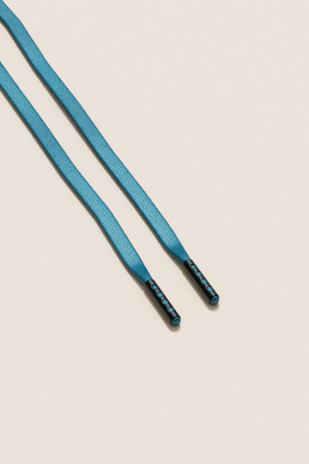 Senkels Petrol Blue 3mm Flat Waxed Shoelaces with Black Matte Aglets