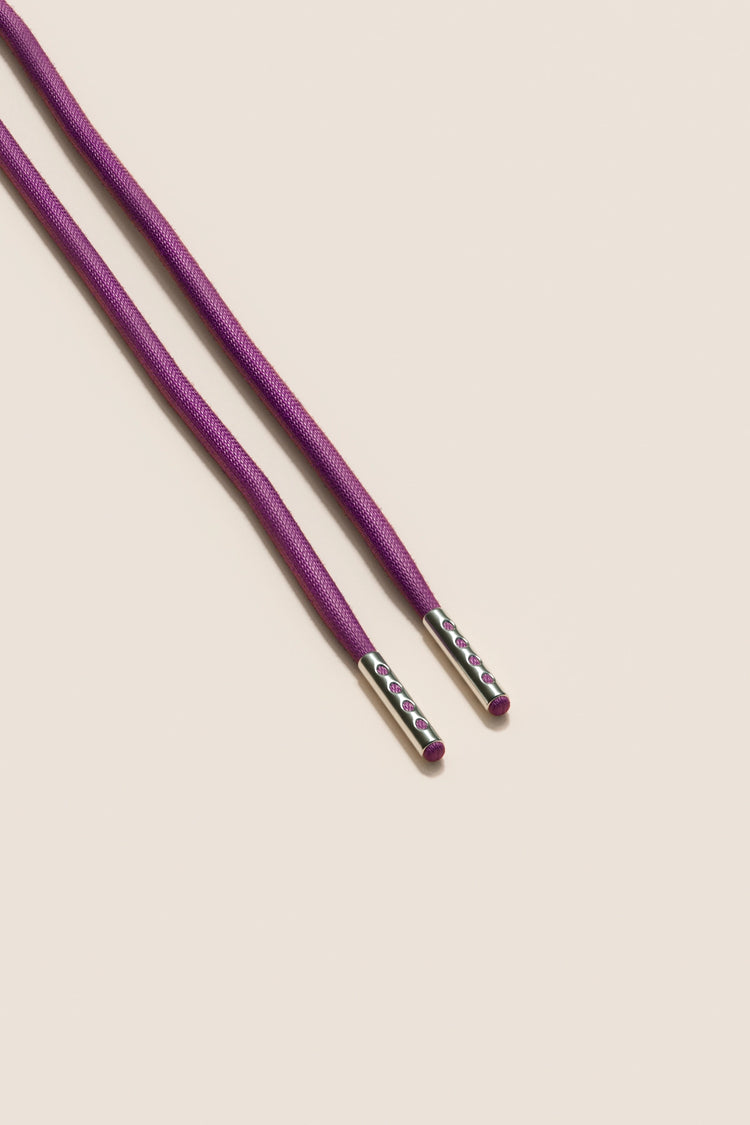 Senkels Plum 4mm Round Waxed Shoelaces with Nickel Aglets