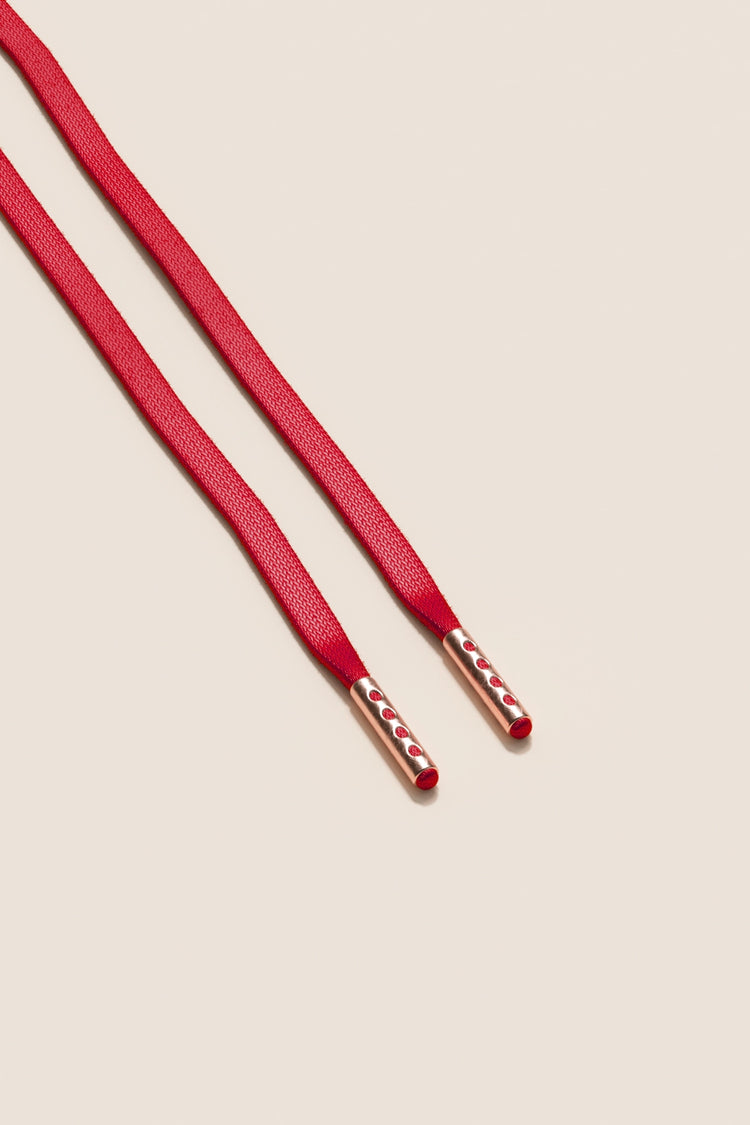 Senkels Testarossa 3mm Flat Waxed Shoelaces with Rose Gold Aglets
