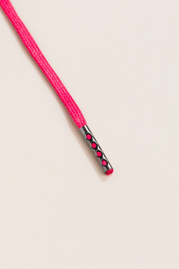 Cerise Pink - 4mm round waxed shoelaces for boots and shoes made from 100% organic cotton - Senkels
