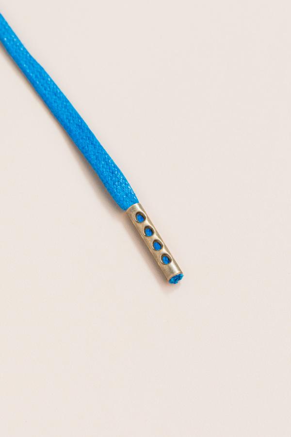 Yale Blue - 3mm Flat Waxed Shoelaces